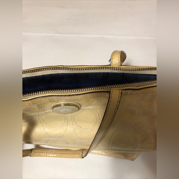 Coach Bag Authentic cream yellow colour genuine leather - Picture 7 of 9